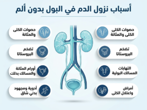 أسباب نزول الدم في البول بدون ألم